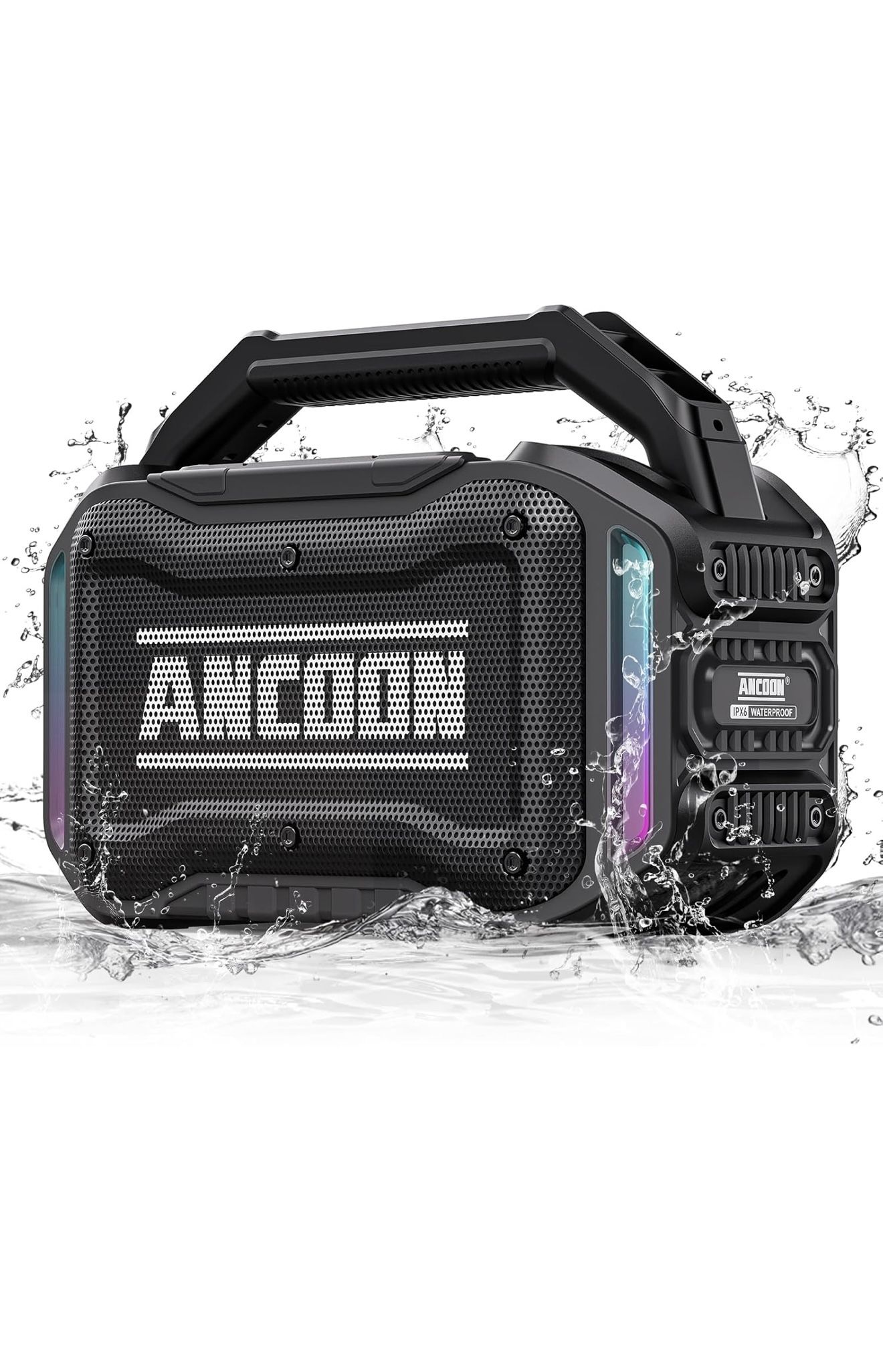 Speakers Bluetooth Wireless: 80W(Peak) Loud Speaker with Bass, 20H Playtime, IPX6 Waterproof, Large Jobsite Speakers for Work, Outdoor, Workshop, Gara