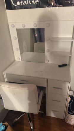 vanity and chair