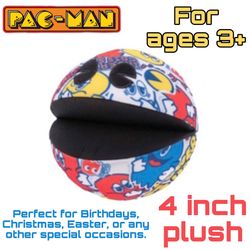 (NEW) Namco Pac-Man 4 inch plush Stuffed Animal (PERFECT FOR BIRTHDAY PARTIES)