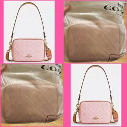 COACH Powder Pink Carey Crossbody Bag