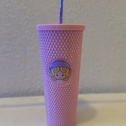 Polly Pocket Pink 24oz Studded Cup Tumbler Mattel NEW 