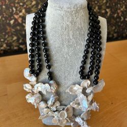 Onyx And Pearl Necklace