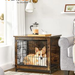 Wooden Dog Crate,Indoor Pet Crate End Table,Furniture Removable