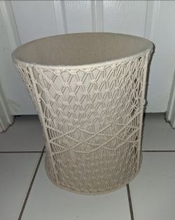 CLEAN 17" H by 16" W macrame` "boho" style laundry basket $15 FIRM