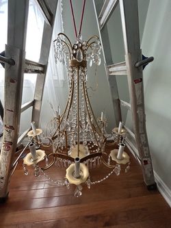 Vintage italian Style Crystal Chandelier 8 lights