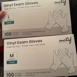 Size LARGE AND MEDIUM Vinyl Disposable Gloves