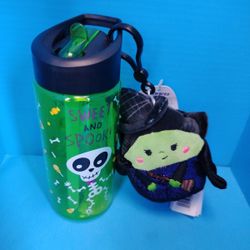 Squishmallow Wicked Elphaba 3" Clip-on EXCLUSIVE With Free Green Water Bottle
