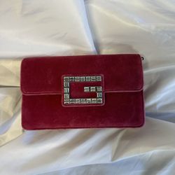 GUCCI Shoulder Bag Velvet Pink Women's Used Bag 