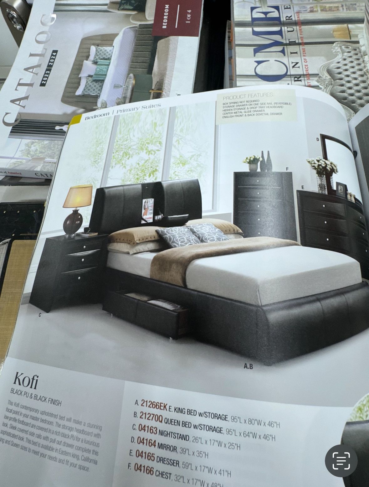 Queen Size Bed With Cupholders & Storage Drawer