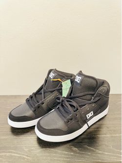 DC Shoes Men's Black/Gray/White Mid-Top Skateboarding Shoes US 8,5 Medium