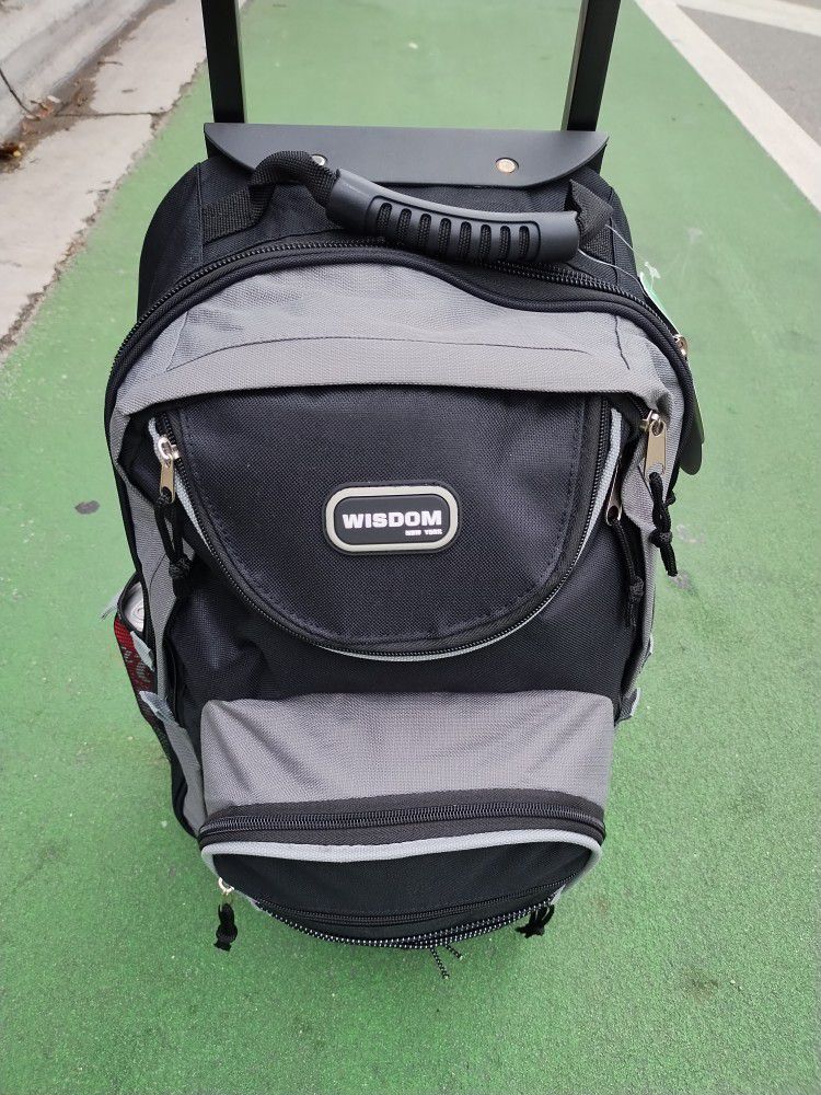 Backpack Black 20"/14"/10" 2 Wheels Canvas Material Waterproof Metal Hendel New With Tag