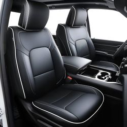Premium Faux Leather Seat Covers Custom Fit for Dodge RAM 1500 (2019-2026) Crew Cab - Fully Covered, Fit Like a Glove - Armrest Covers Include - (A1 S