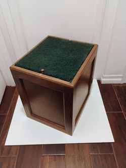 Vintage 1970s Natural Wooden Storage Box Trunk With Top Lid