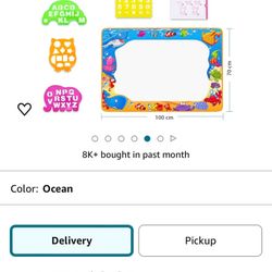 Water Doodle Mat - Kids Painting Writing Color Doodle Drawing Mat Toy Bring Magic Pens Educational
