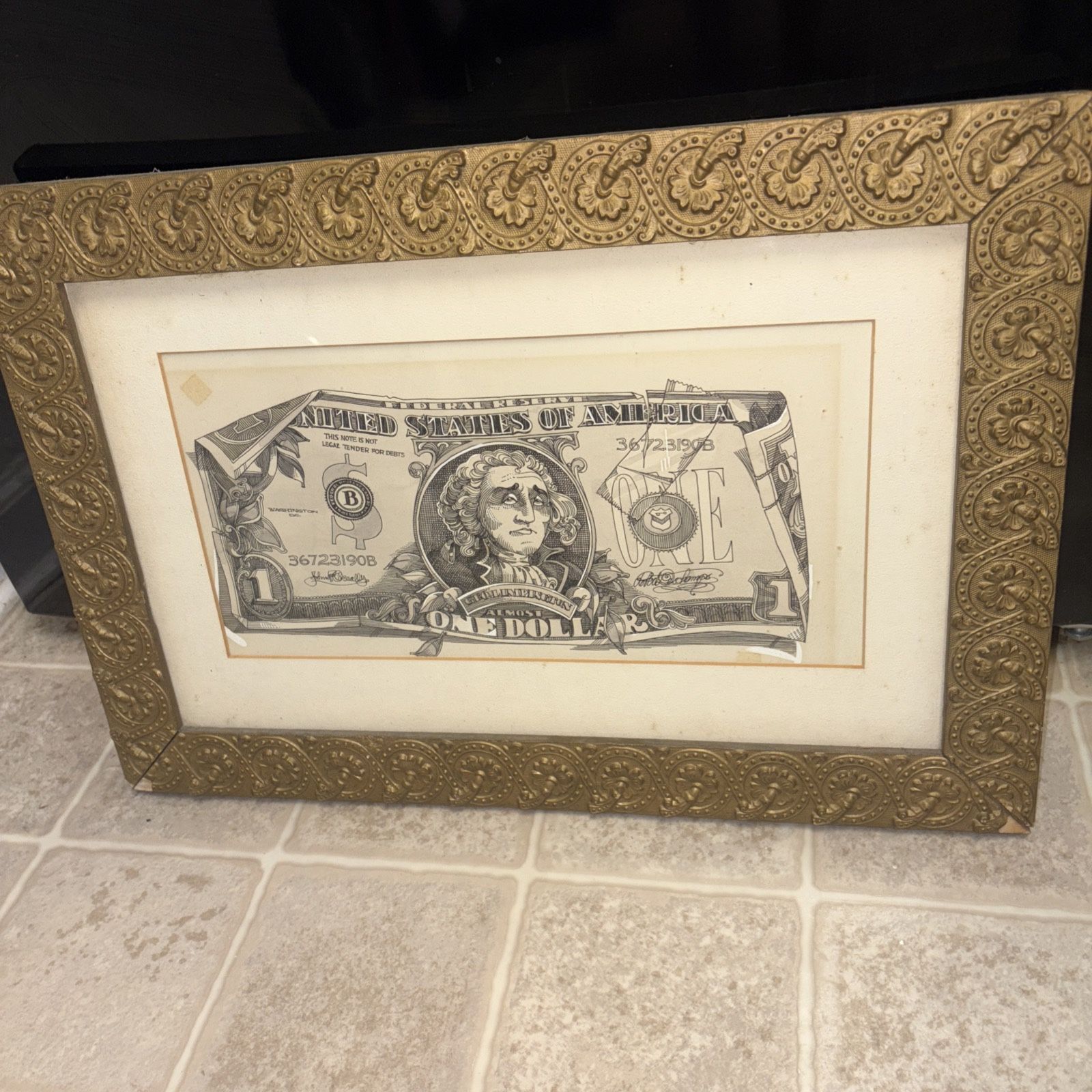 Framed Dollar Artwork Robert Deschamps