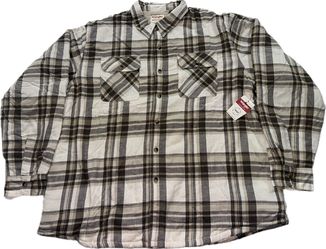 Wrangler Authentics Men’s Beige Brown Long Sleeve Sherpa Lined Shirt 2XL New