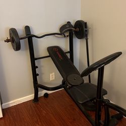 Marcy Weight Bench - With Weights And Bars 