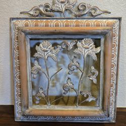 Fireplace Metal Screen Floral Design Bronze Tone 23x19 Art