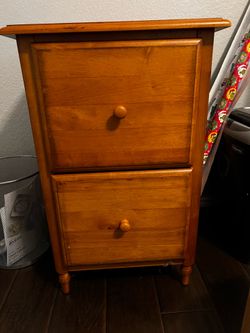 Wooden two drawer file cabinet