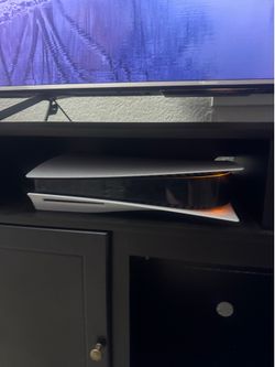 Ps5 with 2 controllers and charging station, and headset