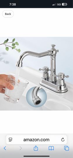 4 Inch Centerset Bathroom Sink Faucet Vintage 2 Cross Handles RV Mixer Tap Basin Chrome,  and GoldA20 N $40