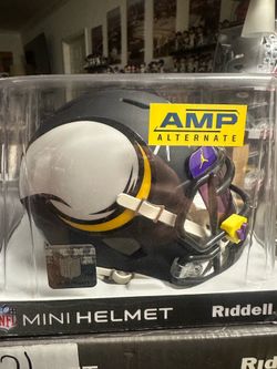 Adrian Peterson Signed Minnesota Vikings Riddell AMP Mini Helmet Beckett