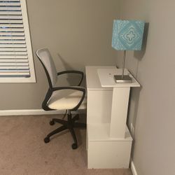 White Desk with Desk Chair 