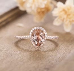 Beautiful Tear Drop Rose Gold Ring