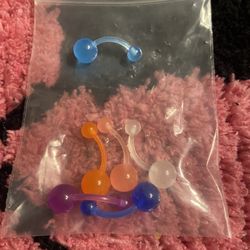 These are brand new set of five Colorful Belly Button Rings Set these are you a set 5