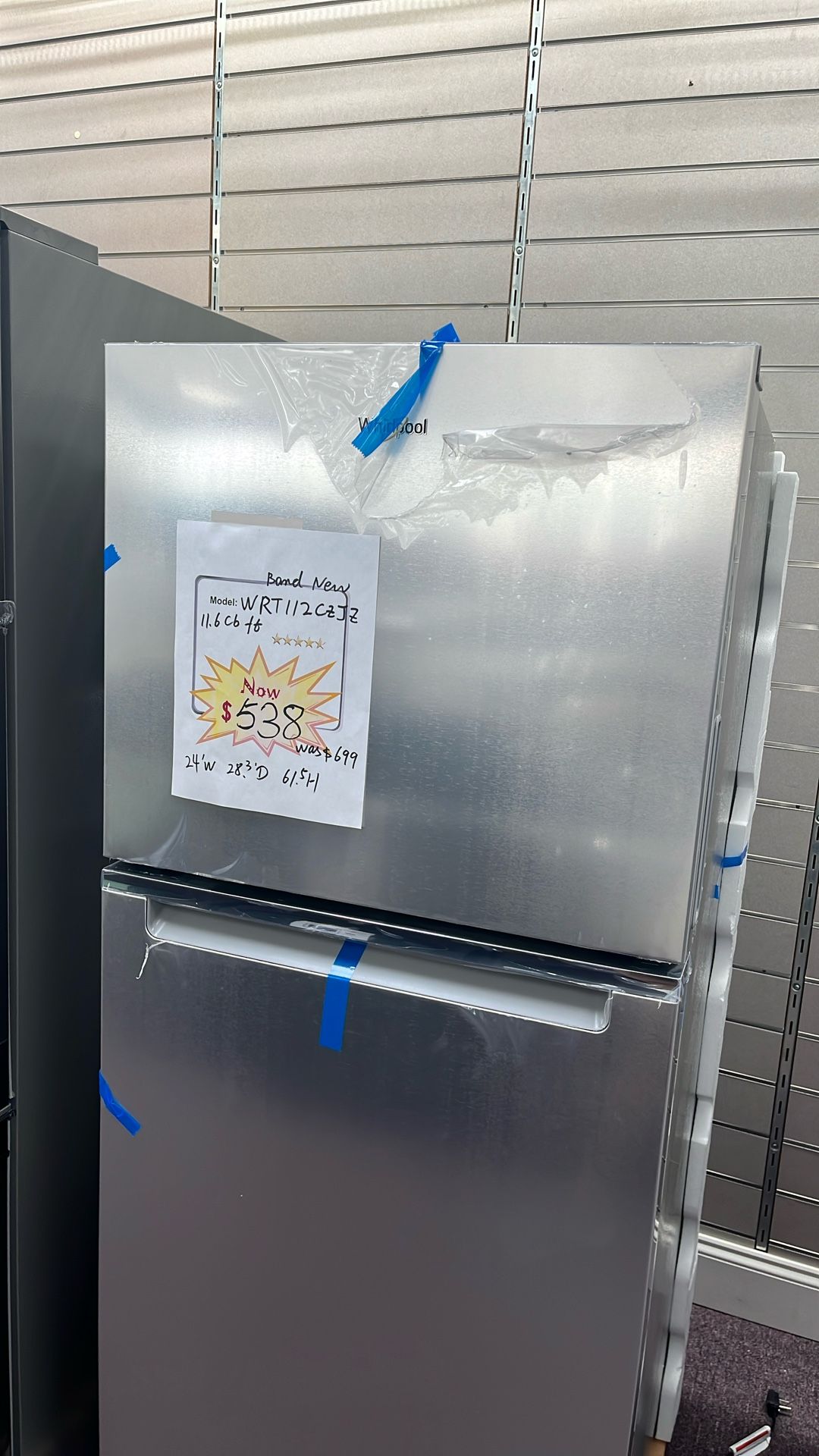 Refrigerator Stainless Steel 24” In New Open Box And Scratch And Dents