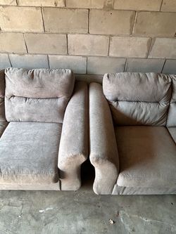 Gray Fabric Two-Piece Sectional Sofa