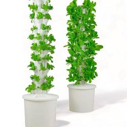 50 Plants (50 Pots) Hydroponic Tower System Kit-Hydroponic Growing System Kit for Indoor/Outdoor Herbs,Fruits,Vegetable-Vertical Growing System No See