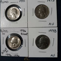 4 Quarters Set BICENTENNIAL 1976 &79+AU