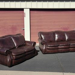 Leather Sofa and Loveseat