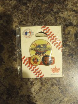 2002 World Series Angels Giants Ws Vintage Metal Enamel Pin New In Package 