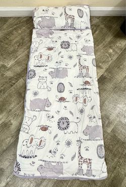 Toddler Nap Mat with Pillow and Blanket - Safari Animals Daycare & Preschool