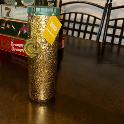 Wicked Gold Crackle Stainless Steel Tumblr