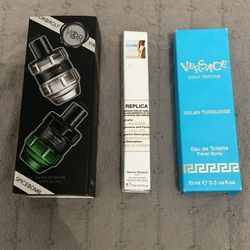 Spice Bomb Edt, Night Vision, Mason Margiela Beach Walk, Versace Dylan Turquoise Travel Size Bundle 