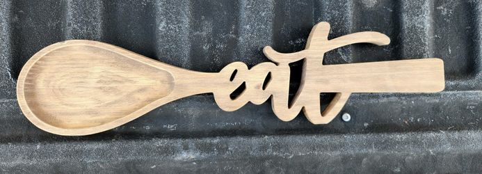Wooden Kitchen Spoon "Eat" Sign