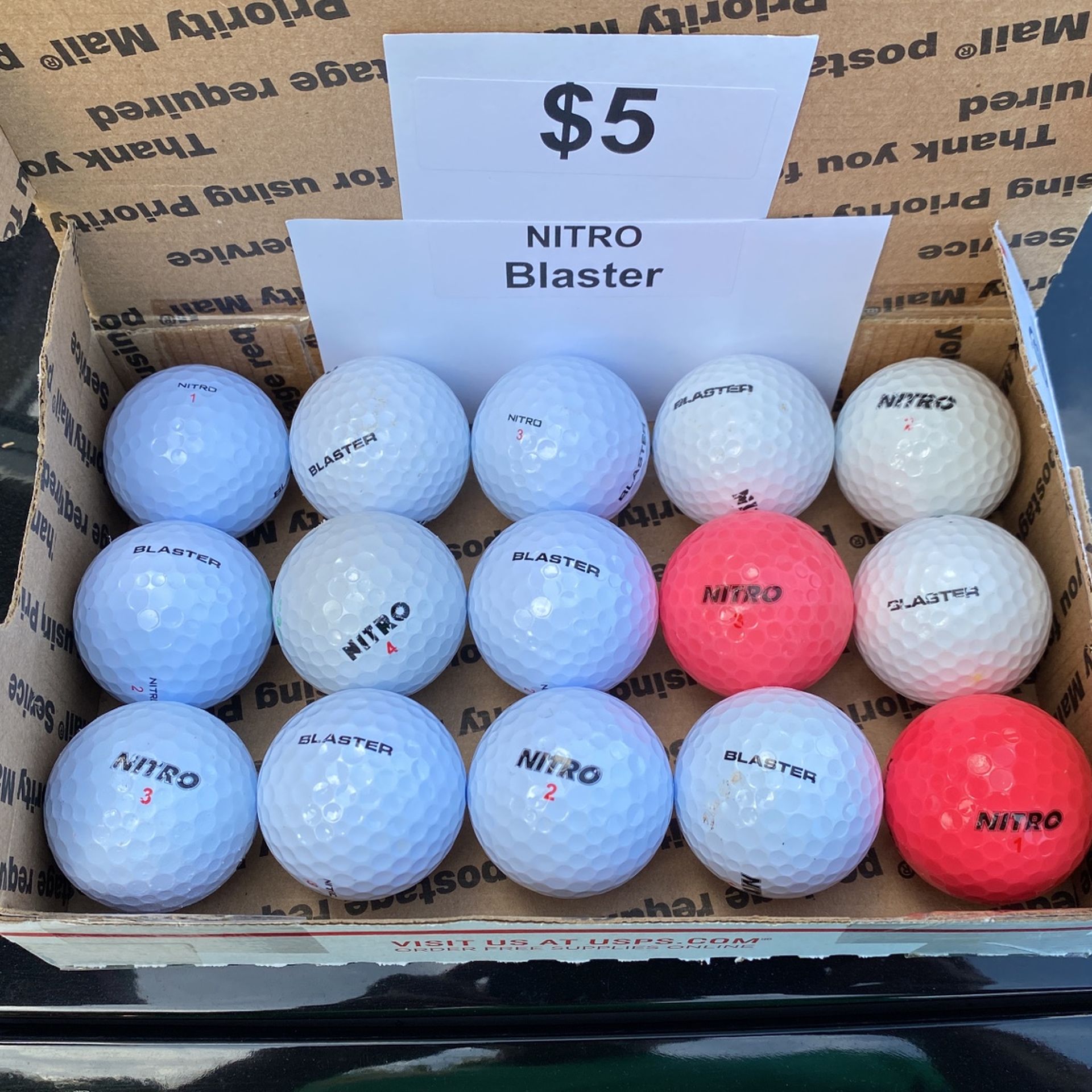15 Nitro Blaster Golf Balls = $5