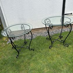 Black Wrought Iron Side Tables