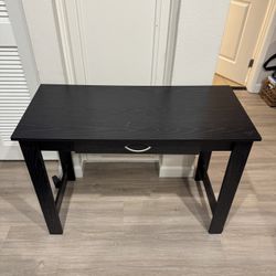 Black Wood Console Table / Desk with Drawer – 39x17.5x29 inches 