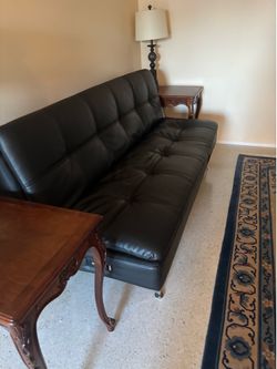 Black Leather Futon