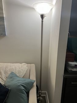 Tall Bright Floor Lamp Multiple Settings for Varying Brightness Levels Silver White NYC