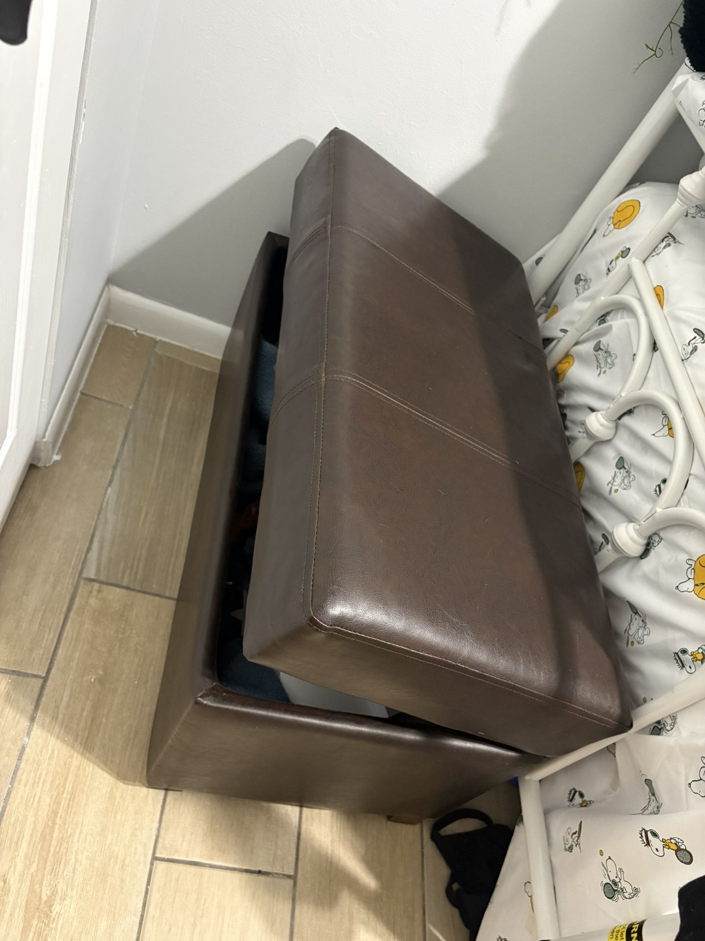 Brown Leather Ottoman And Robb And Stucky Couch
