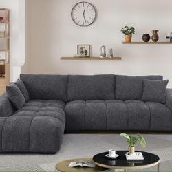 Lounge Style L-shaped Modular Chaise Sectional Sofa Couch