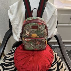 Authentic GG Supreme Tian Flower Bird Small Backpack 