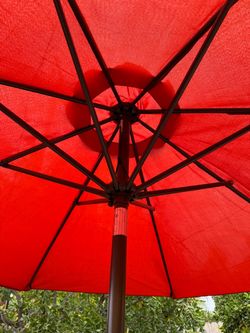 9 ft Red Outdoor Patio Umbrella