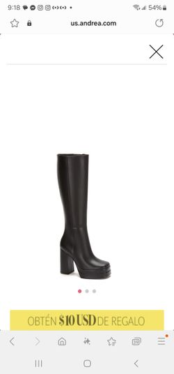 Andrea Women Black Leather Boots
