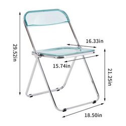 Blue/Red/Yellow/White/Grey Clear Transparent Folding Chair Chair Pc Plastic Living Room Seat